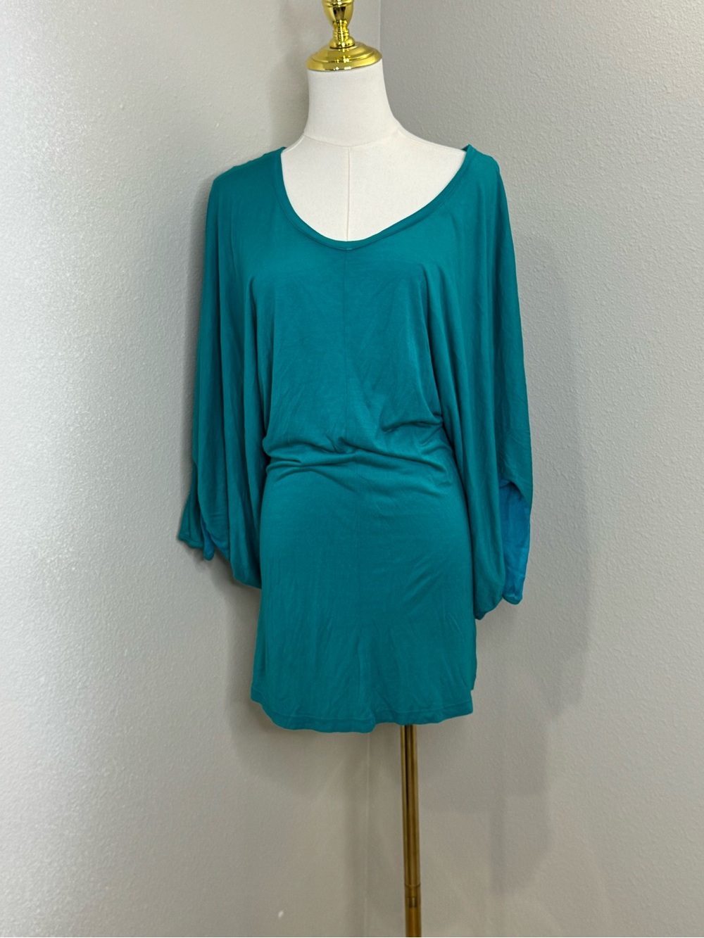 Fraiche by J Teal Dolman Sleeve Tunic Dress Size S Sample NWT
